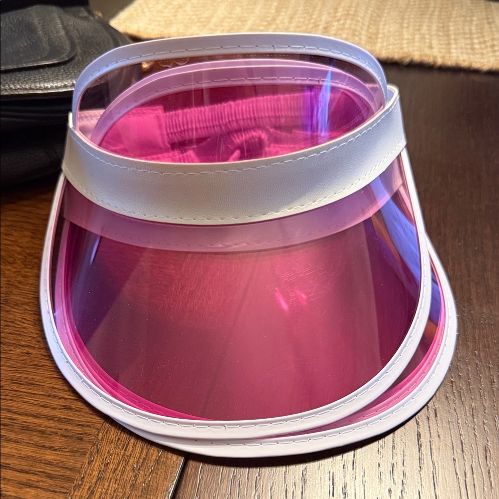 Pink and White Visor Hat